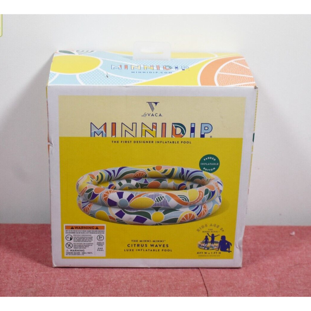 MINNIDIP Inflatable Kid's Swim Pool Minni-Minni Citrus Wave 4'x1' Foot Pack Wear